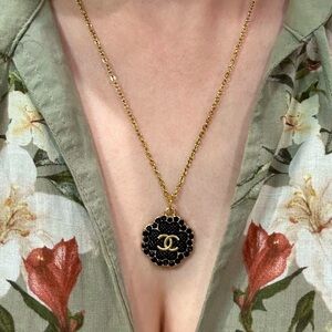 Authentic Chanel Upcycled Charm/zipper pull/ button Necklace